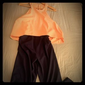 Pale pink and blue romper